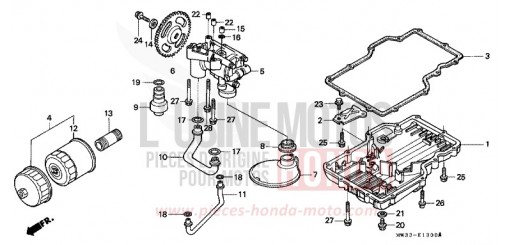 CARTER D'HUILE/POMPE A HUILE CB750F2R de 1994